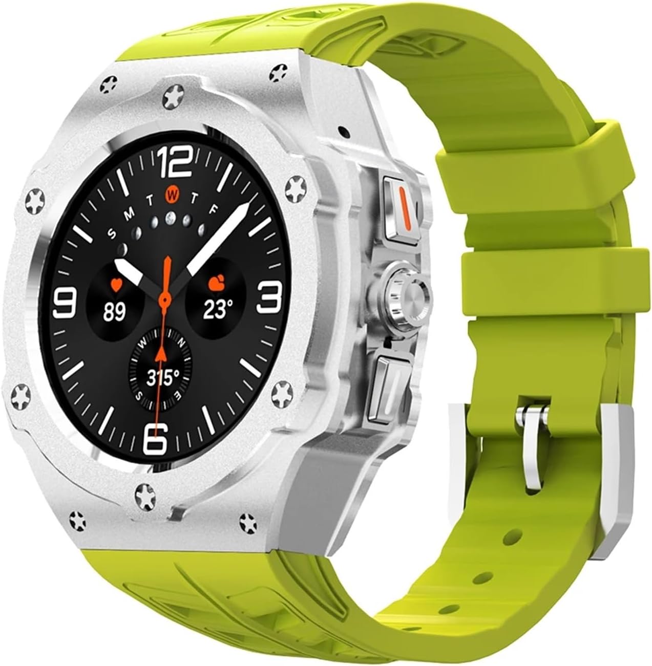 Luxury Modification Kit for Samsung Galaxy Watch Ultra 47mm Stainless Steel Case Silicone Strap for Ultra 47mm DIY Accessorie Watchbands