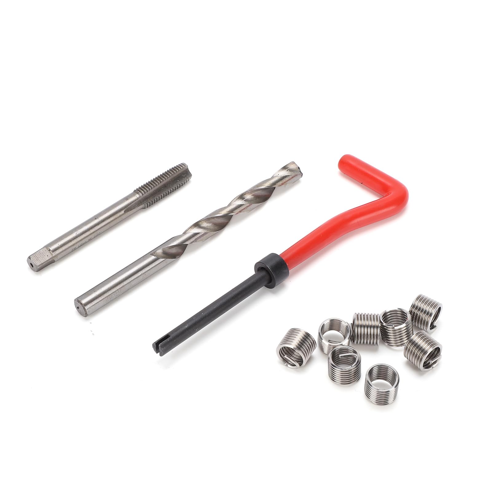 Kit di riparazione filettature, set di riparazione filettature per viti automobilistiche da 261 pezzi con inserti in acciaio, SAE e METODO metrico da M5 a M12, da 1/4 a