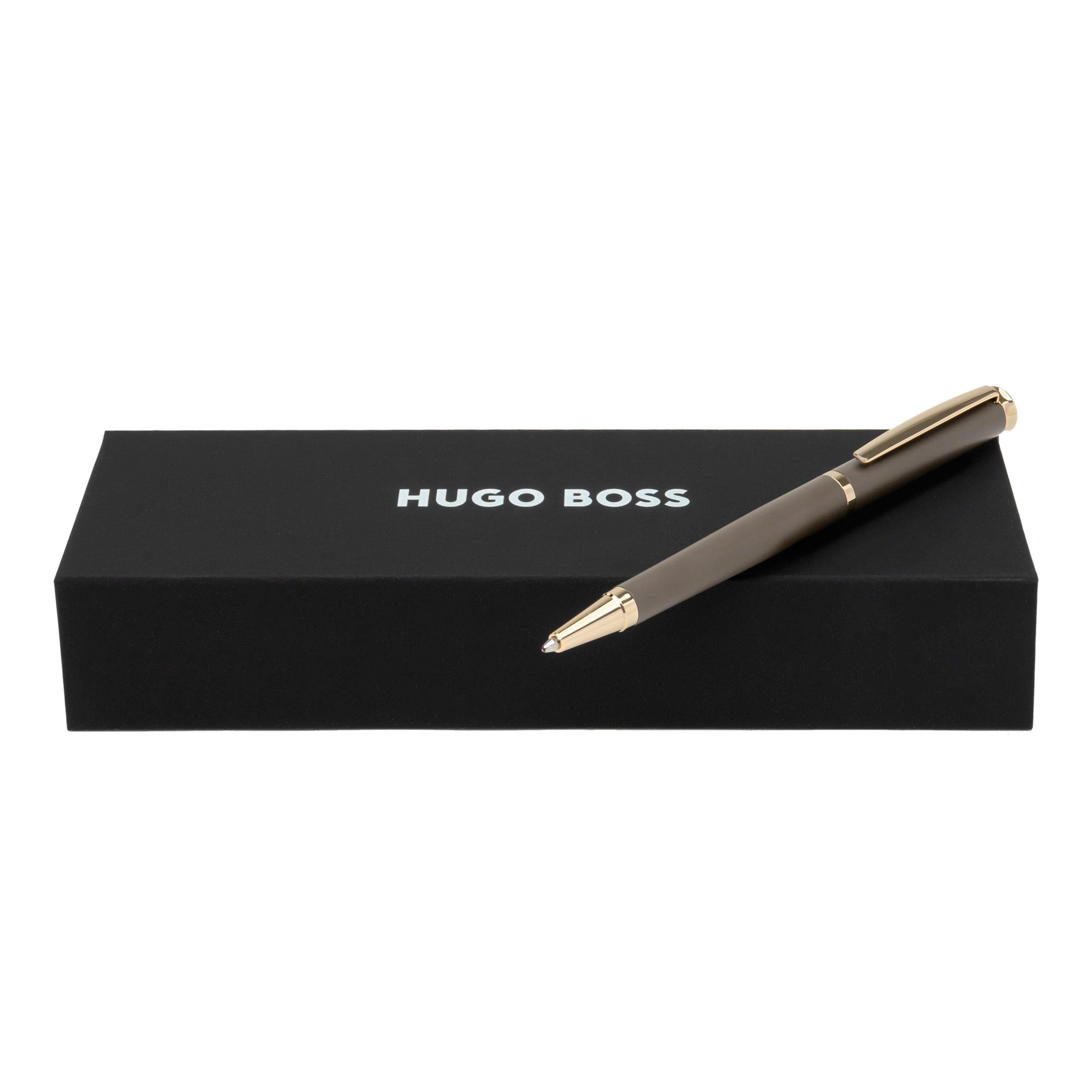 HUGO BOSS Sophisticated Matte Taupe Ballpoint Pen Made of Brass Pastel Grey Dimensions 9 8 x 136 mm — view 4
