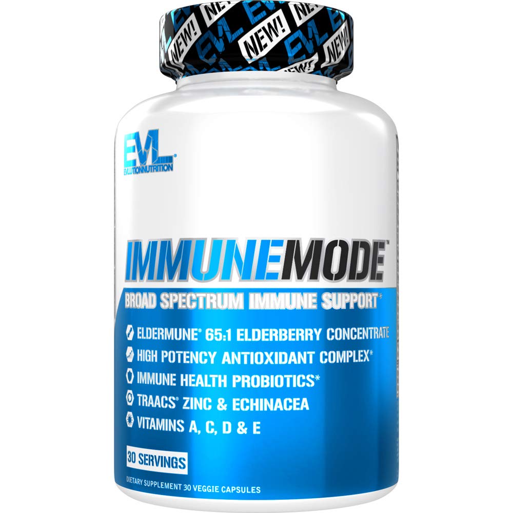 Evlution Broad Spectrum Immune Support Supplement Nutrition Immunemode Immunity Support Supplement with Super Potent Elderberry with Zinc and Vitamin C for Adults Wellness - Vegan and Gluten Free