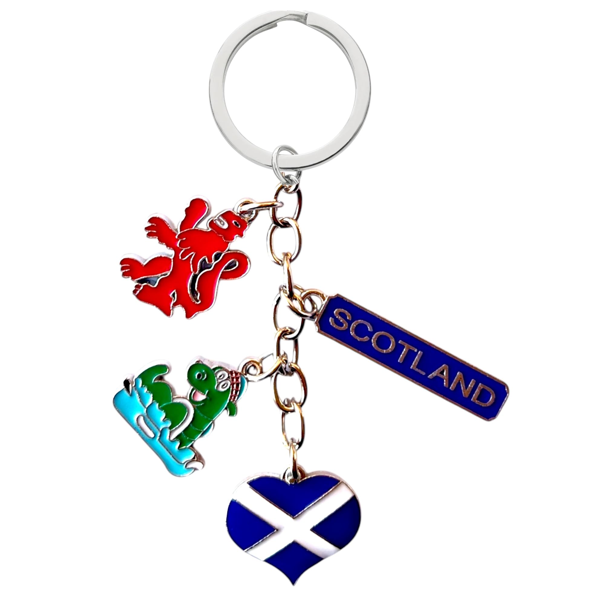 Bells Box Scotland Souvenir Keyring - Scottish Charm Keychain - Scotland Flag Edinburgh Key ring - Scotland Gift Car Keyring
