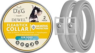 DEWEL Tick Collar for Dogs - 8 Months Protection - 63.5 cm Adjustable for All Sizes - Waterproof Dog Flea Collar, Flea Protection Collar for Dogs (2 Units) product image