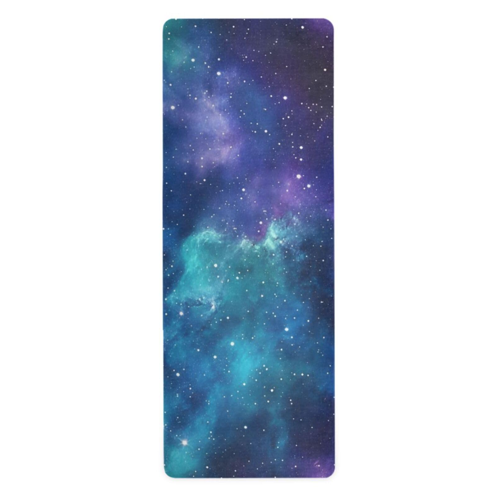 Galaxy Stars - Esterilla de yoga antideslizante gruesa para niños, respetuosa con el medio ambiente, de goma, plegable, para hacer ejercicio para mujeres