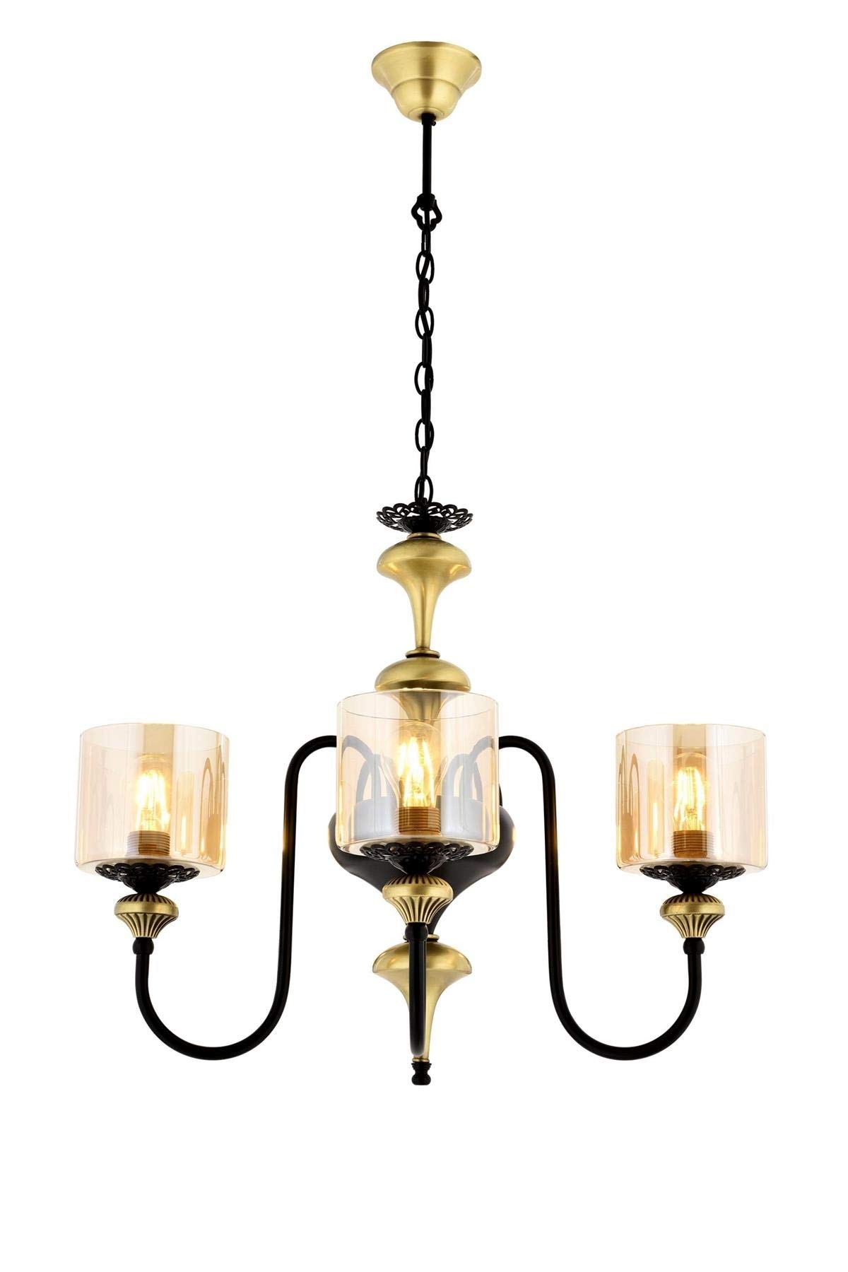 AVONNI AV-4161-3E Eskitme Kaplama Modern Avize, E27, Metal, Cam, 62cm