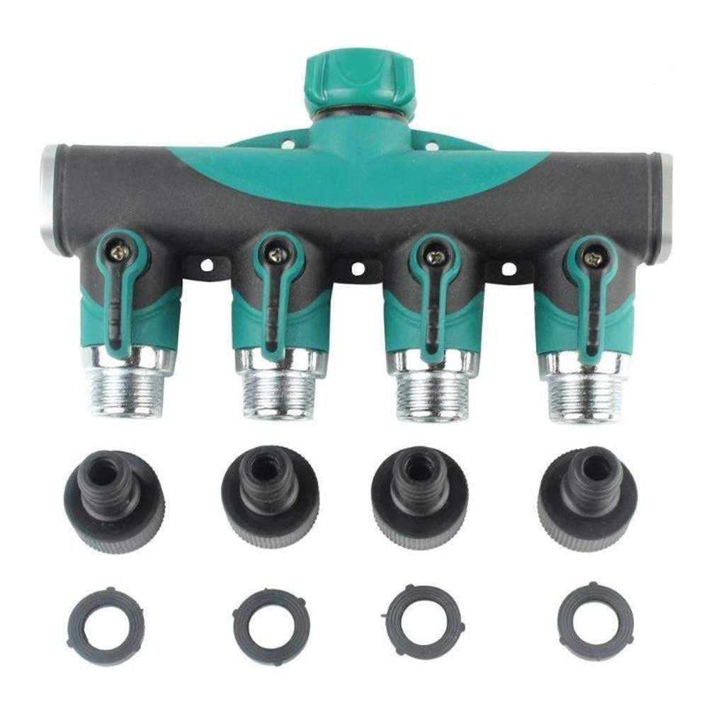 per Irrigazione del Giardino Connettori per Tubo dell'Acqua a 4 Vie Rubinetto Filettatura Femmina Standard Europeo USA 1/2"-3/4"-1" Divisori per Tubi (Diametro : EU) (OneColor EU)