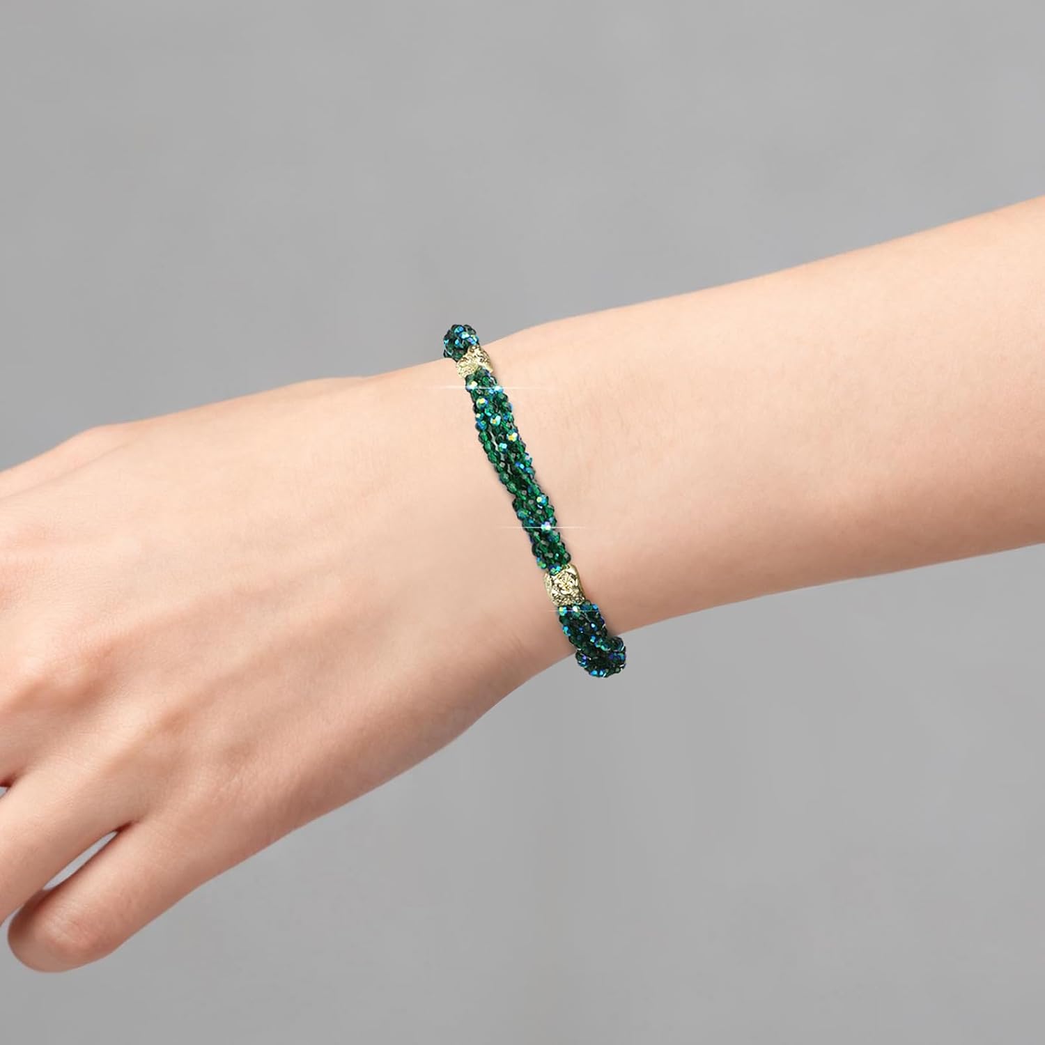 Boho Bracelet For Women Dainty Western Jewelry Accessories For Women Hand Chain String Bracelets Gift For Women Handmade Tigers Eye Turquoise Glass Beads Adjustable Bracelets - Image 4