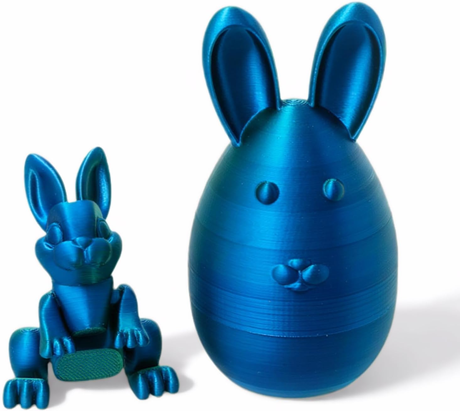 3D Printed Easter Bunny Egg Set, 3D Printed Bunny Eggs with Bunny Inside, 3D Printed Bunny Toys with Egg, 3D Printing Rabbit Eggs Easter Gift Ideas Family Fun Easter Surprise (Candy-Colored)