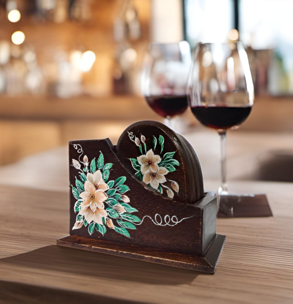 Sous-verres en bois fleuris Purpledip, le cadeau idéal pour la maison