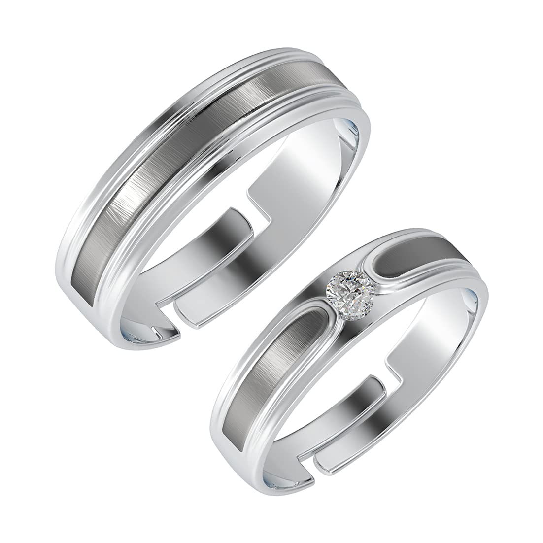 CLARA Pure 925 Sterling Silver Eternity Adjustable Couple Band, Promise Rings for Lovers | Gift for Men and Women | Partial Matte Finish (B0C78FFG48) Amazon Price History, Amazon Price Tracker
