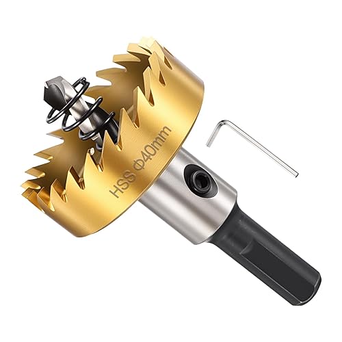 Miniatura 37 de METALLIXITY Kit de sierra perforadora de 0.630 in (5/8 pulgadas), cortador de agujeros de acero de alta velocidad M2 con broca central, llave