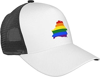 LGBT Flag Map of Belarus Baseball Cap for Men Women Adjustable Breathable Mesh Back Cap Adult Unisex Trucker Hats