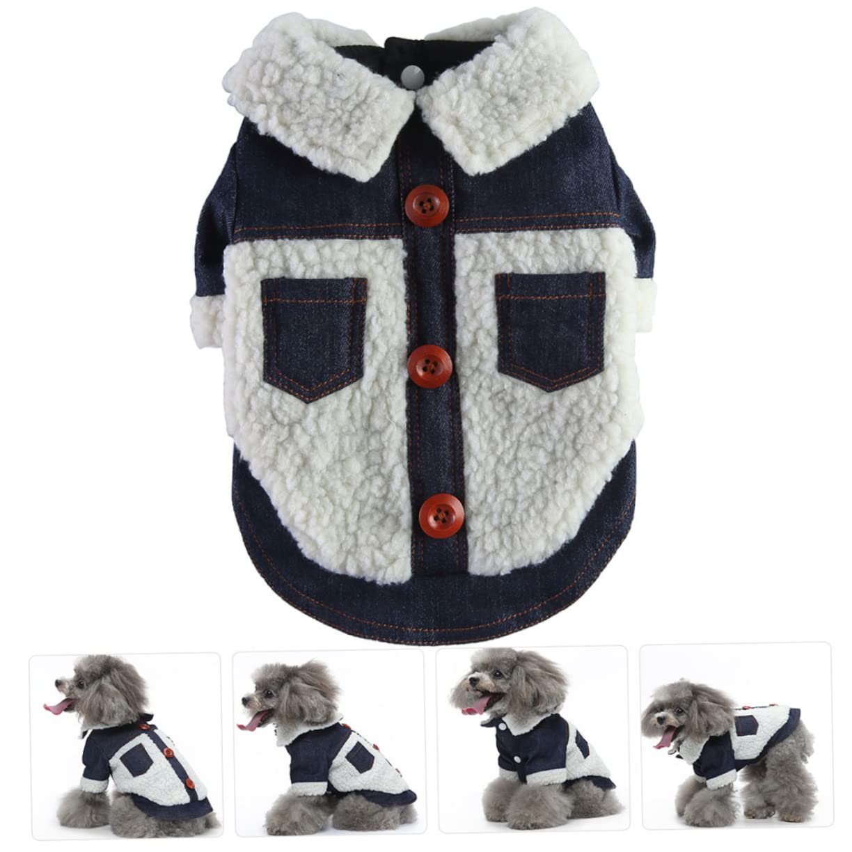 YARNOW 2pièces Manteau Hiver pour Chien Coton Respirant Chaude Et Coupe-Vent pour Animaux Vêtement Stylé Et Confortable Beige