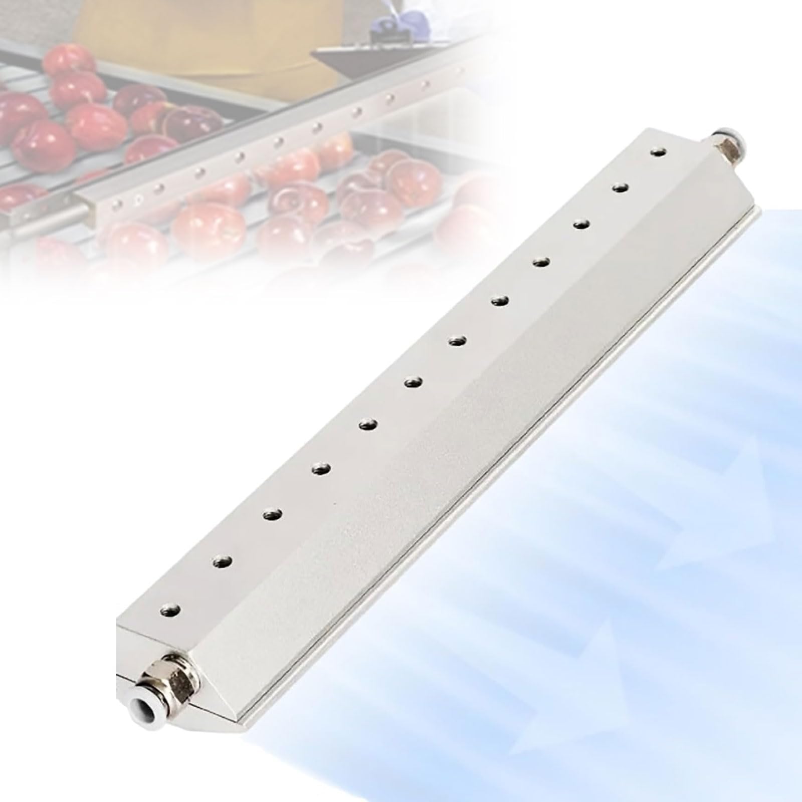 Air Knife Blower, Aluminum Alloy Air Knife Air Curtain with 1/4" Thread Interface, Outlet Gap 0.05mm, Water Removal/dust Removal, Remove Static Electricity, for Industrial Dust Removal