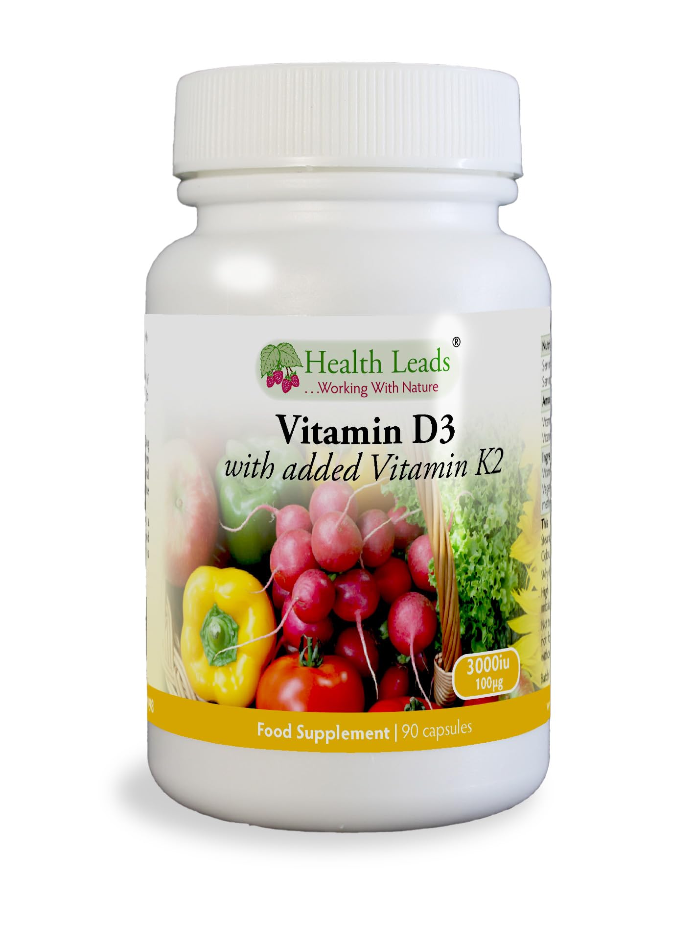 Vitamin D3 3000iu and Vitamin K2 100mcg 90 Capsules, Manufactured for Maximum Absorption, Magnesium Stearate Free & No Nasties, Made in Wales