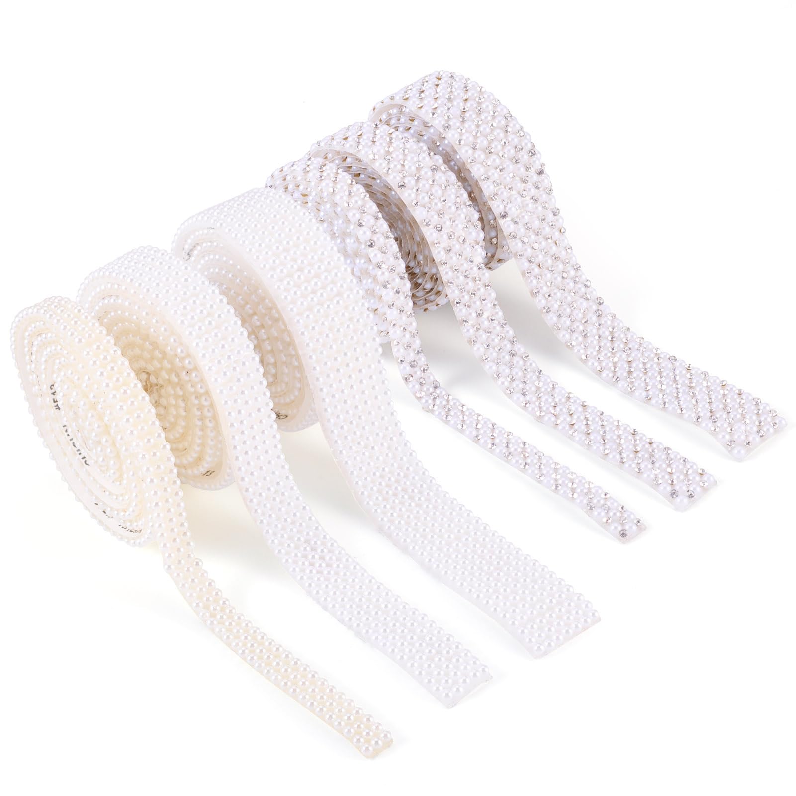 Ruban strass et perles blanc Beadthoven de 6 mètres mercerie de qualité pour robe de soirée