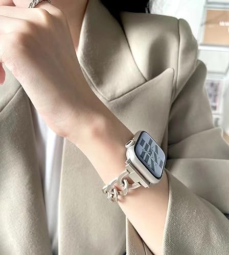 Miniatura 5 de Kolgios 384041424445mm Cool Women Chain Metal Smartwatch Bands Compatible for Apple Watch Bands Series 876SE54 Adjustment Replacement Watch Bracelet