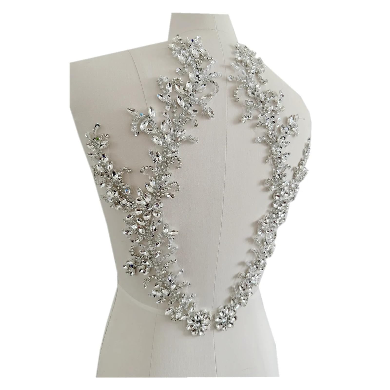 Koronkowe naszywki haftowane, Koralikowa, cekinowa, koronkowa aplikacja Rhinestone wielokolorowa do sukienki