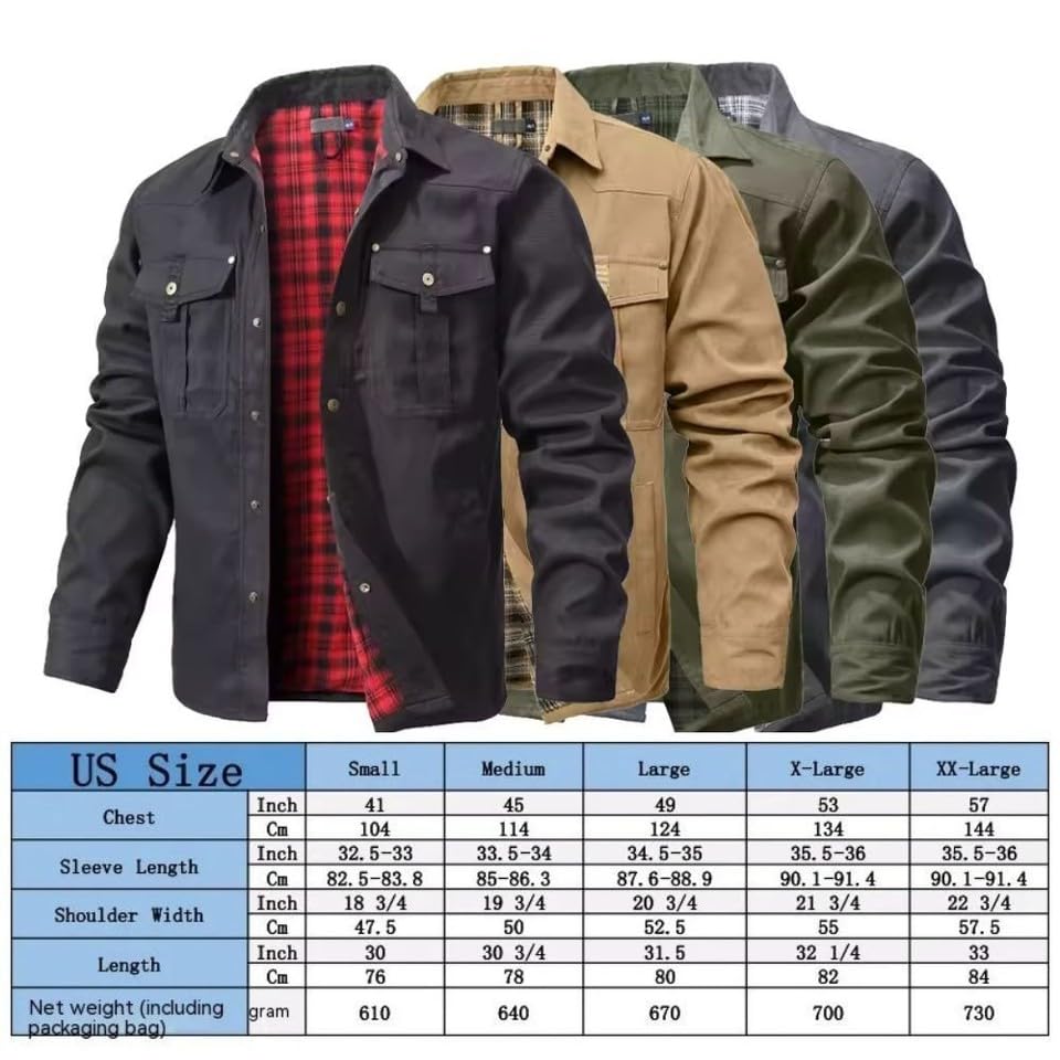 Generic Kurtka designerska dla (Couleur: Ciemny brąz) (ROZMIAR: S) Męska flanelowa koszula polarowa w kratę Płaszcz roboczy w kratę i pikowana kurtka AU