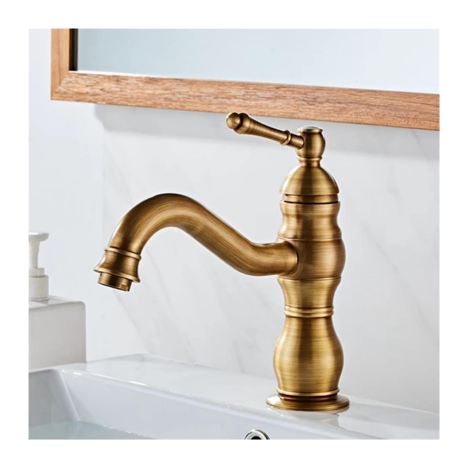Robinet mitigeur de salle de bain rotatif en laiton antique rétro