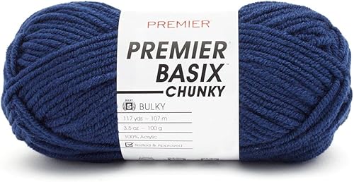 Miniatura 20 de Premier Yarns Basix - Hilo grueso, perfecto para manualidades rápidas, peso voluminoso, hilo acrílico, color magenta, 3.5 onzas, 117 yardas