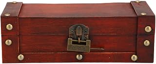 Vintage Wooden Jewelry Storage Box with Alloy Buckle, Retro Necklace Organizer Case for Home, Beauty Salon or Gift Giving, 8.46 x 3.15 x 2.76 Inches, Composite Wood