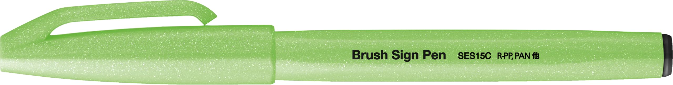 Pentel SES15C-FKX Brush Sign Pen neonowo-zielony, długopis z włókien, końcówka przypominająca pędzel, 10 sztuk