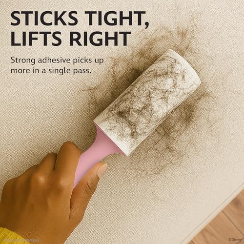Image of Disney Winnie the Pooh Lint Roller for Pet Hair, 60ct /Roll, Extra Sticky | Perfect for quick cleanups at home, in the car, or on the go, tear-and-toss adhesive works on clothing, upholstery, bedding