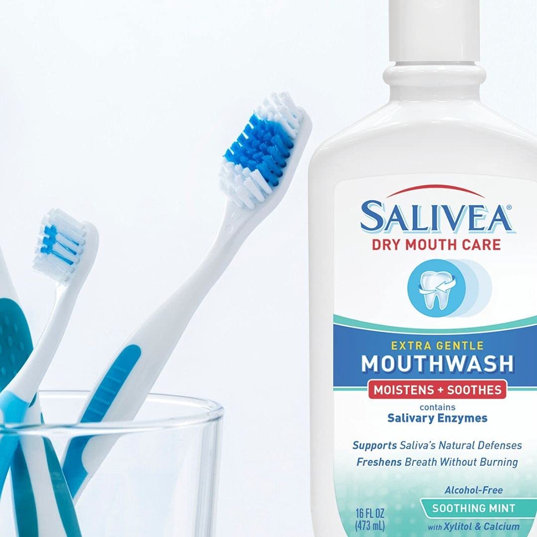 SALIVEA Dry Mouth Mouthwash Soothing Mint Mouthwash with Natural