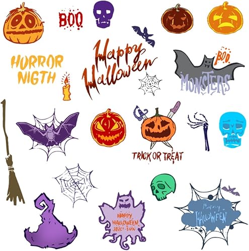 Miniatura 6 de Hying Sellos transparentes espeluznantes de Halloween para hacer tarjetas, murciélagos de la muerte, calabaza, araña, sellos de goma transparente