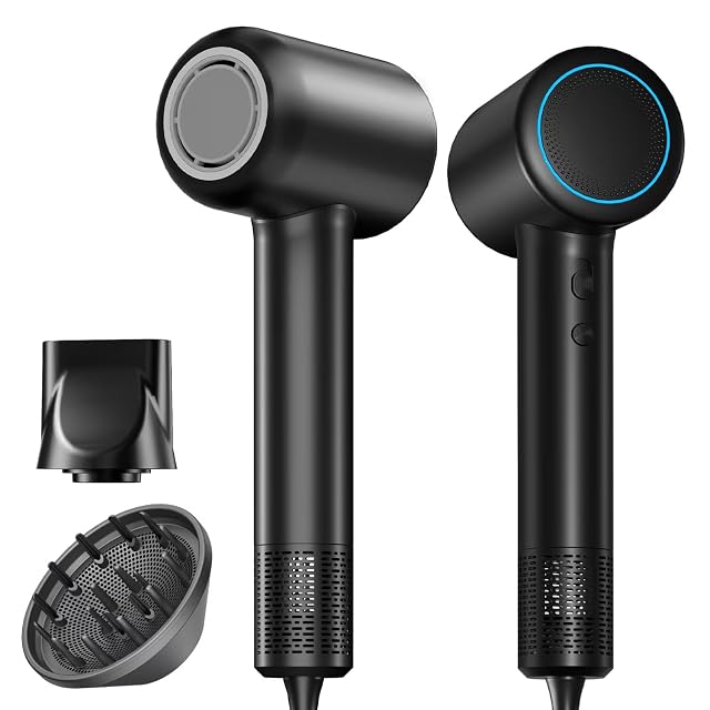 Diffuser Hair Dryer 110 000 RPM Brushless Motor High-Speed Low Noise Thermo-Control Hair Dryers Negative Ionic Blow Dryer