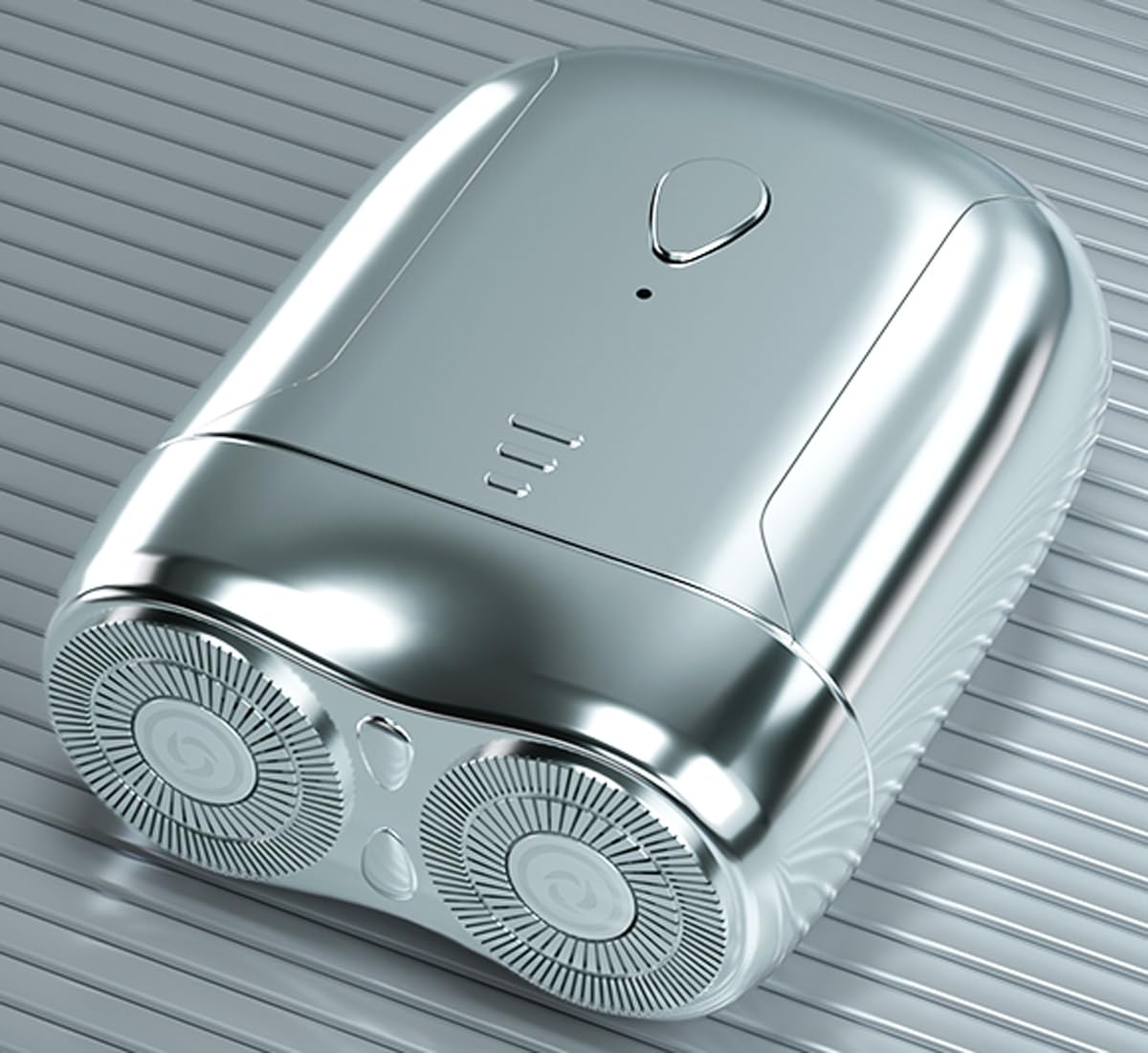 Foclassy Men's Modern Minimalist Silver Electric Shaver: High Speed, Portable, Waterproof, USB Charging, 9000rpm Motor, 15 Day Battery Life