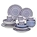 vancasso, Série Mandala, Service de Table Complet en Porcelaine 20 pièces pour 4 Personnes, Assiette Plate, Assiette à Dessert, Bols, Tasse, Assiette Creuse - Style Bohémien
