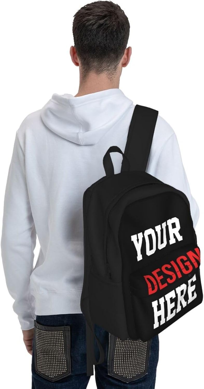 Custom Backpack for Student, Custom Personalized Backpack Add Your Text Image Customize Laptop Backpack for Men Women