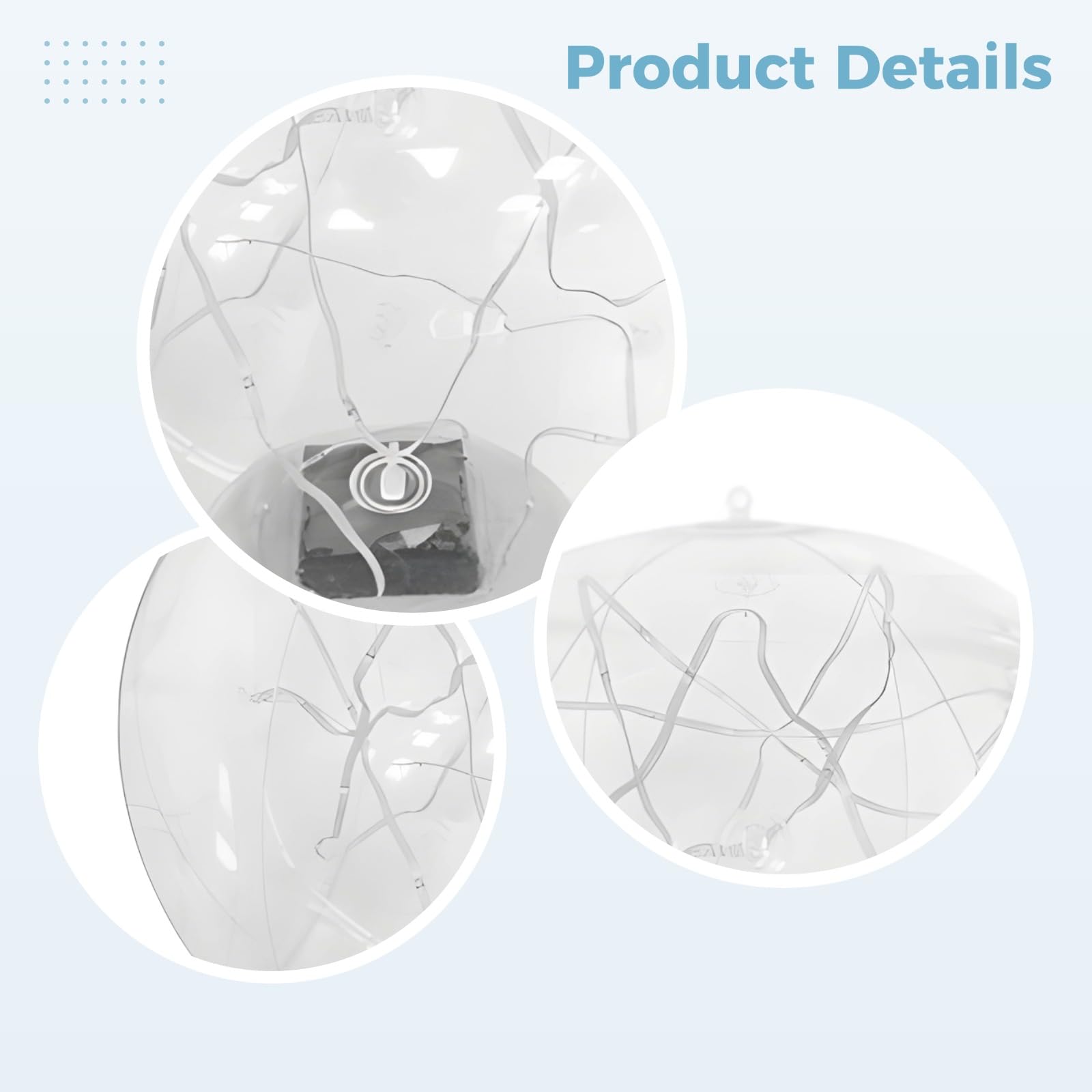 Pływająca lampa basenowa, zasilana energią słoneczną, nadmuchiwana kula LED, ciepła biel do basenu, na patio, imprezę i do ogrodu, 20.5 x 20.4 x 14.4 in / 52 x 51,8 x 36,6 cm