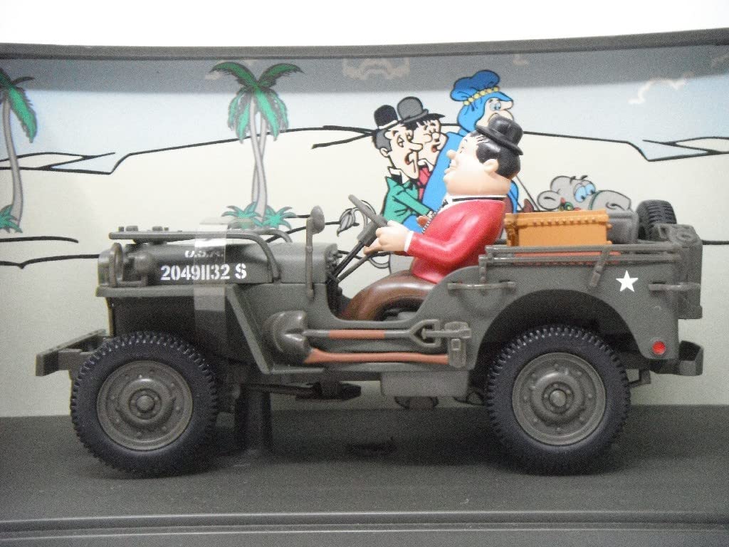 Miniature Jeep 1:18 GATE – Laurel Et Hardy à Bord, Vert Kaki (réf 01063)