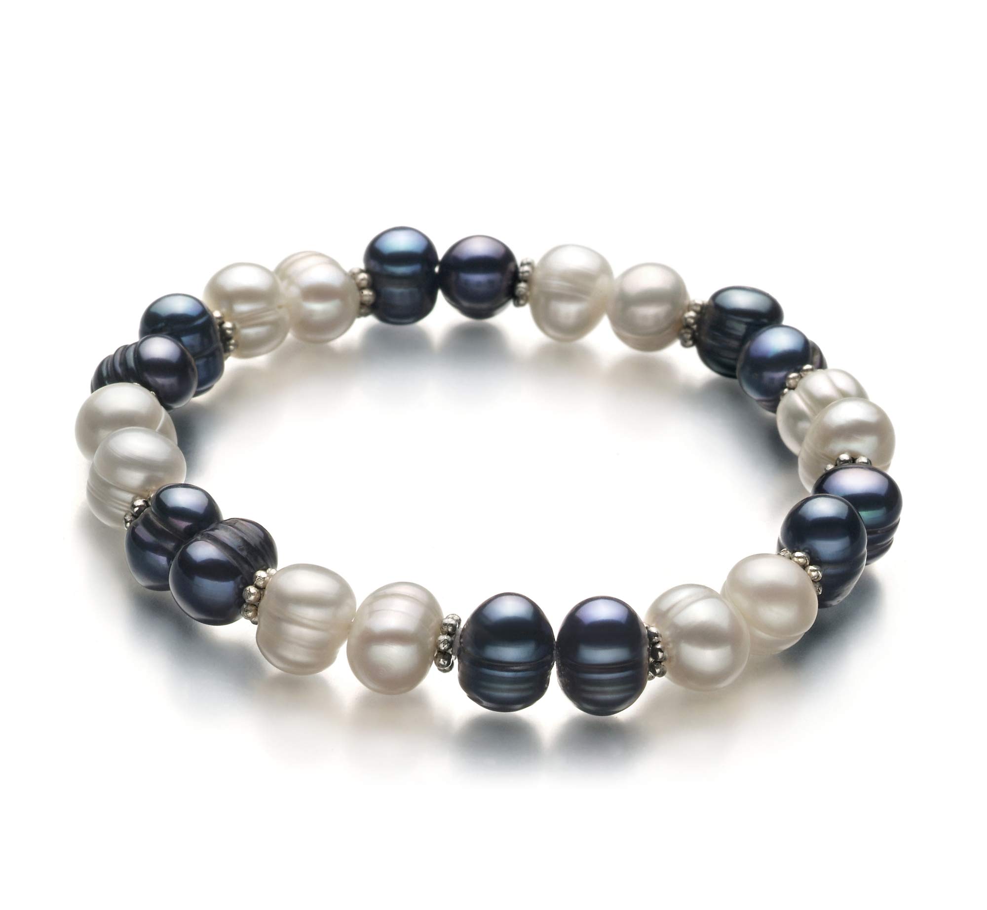 Jemima Black and White 6-7mm A Quality Freshwater Cultured Pearl Bracelet for Women