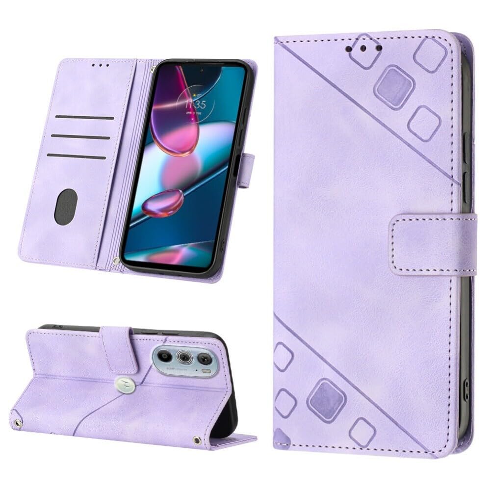 Protection Moto G34 violette contre les rayures étui cuir rabat