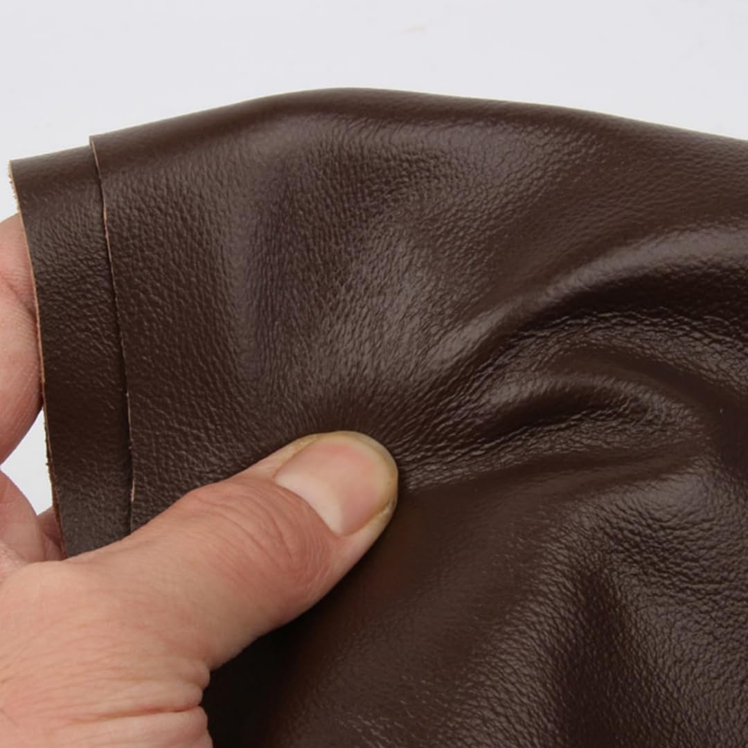 Pflanzlich gegerbter Lederzuschnitt für Handwerk und Reparaturen, Für Taschen, Gürtel, Etuis, Buchbinden, Polstern und kreative Projekte, Khaki, 40 x 80 cm