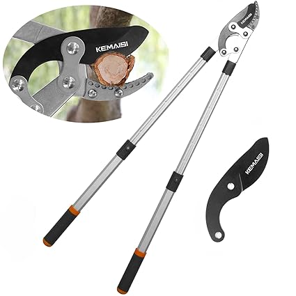 KEMAISI Extendable Anvil Loppers, 27-41'' Telescopic Loppers and Pruners Heavy Duty, 2-Inch Cut Capacity Tree Pruner, With Compound Action, Yard Tools Tree Trimmer, Hand Branch Cutter.