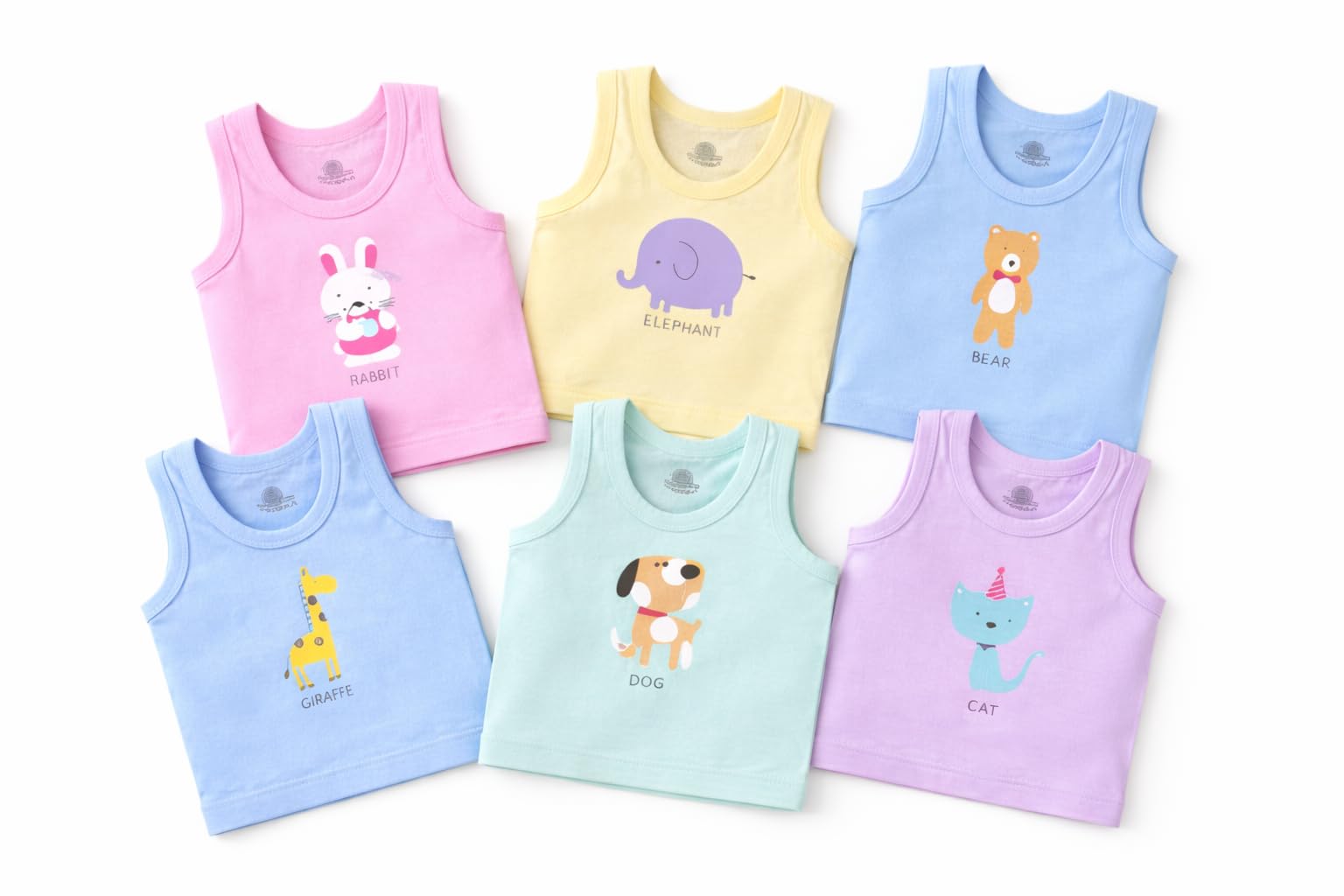 Vest for Kids | Soft Cotton Sleeveless Sando Baniyan | Toddler Innerwear for Boys & Girls | Comfortable Baby Cloth | Pack of 6-image-38