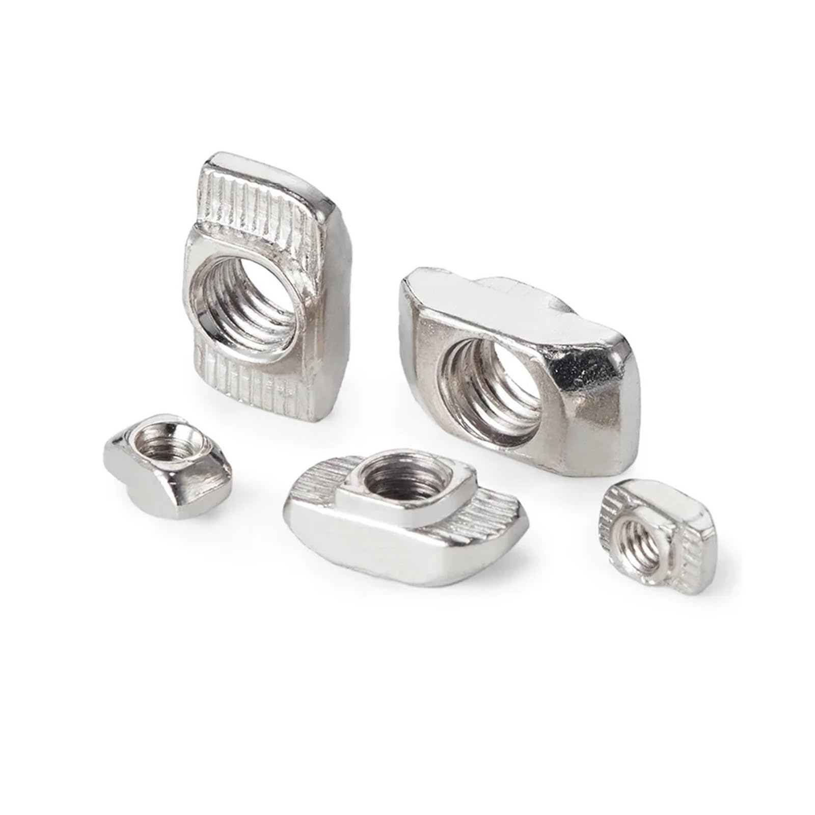 T-Muttern Gleitschlitz-T-Muttern, 1515 Serie Aluminium Profil T Muttern Kohlenstoffstahl vernickelt Packung mit 20 M3 M4 M5(15-M4 (20pcs))