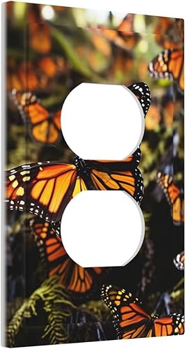 Miniatura 2 de Montones de mariposas monarca naranjas, cubierta de placa de interruptor de luz de 1 banda, placas decorativas de pared, placa de interruptor de