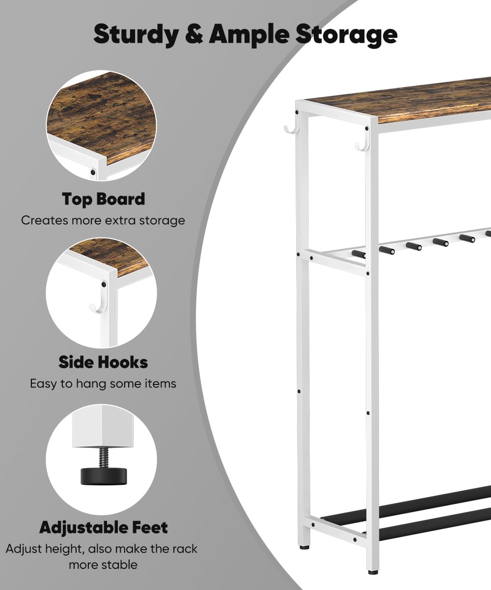 Gitarrenständer, mehrere Gitarrenständer Halter mit oberem Aufbewahrungsregal für Akustik-, E-Gitarre, Bass, Gitarren Display Rack für 7 Saiteninstrumente, für Zuhause, Bühne, Studio