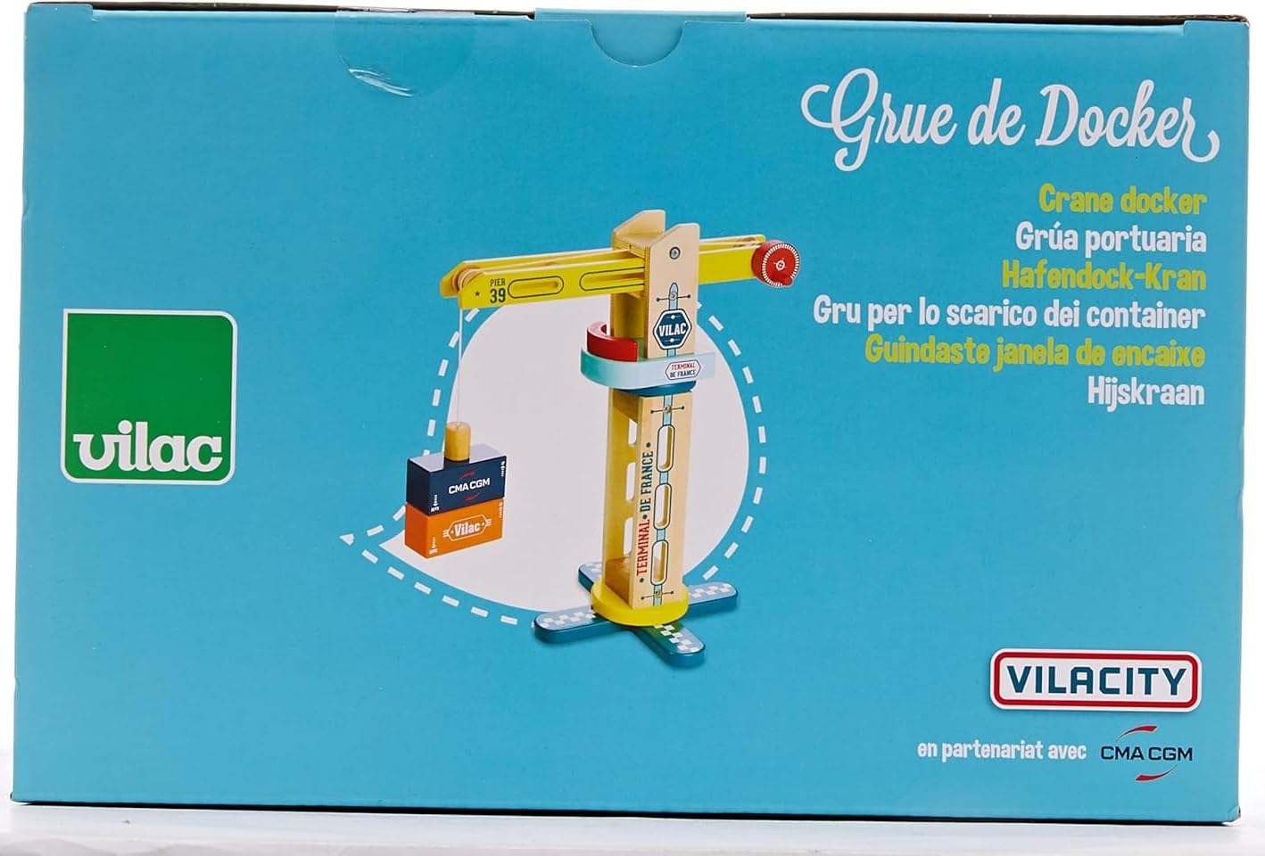 Vilac - Grue de Docker Vilacity 30 cm - Enfants 3 Ans+