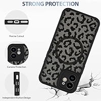 Vista 4 de AIGOMARA - Funda para iPhone 11 [Compatible con MagSafe] Diseño de patrón de leopardo negro para mujeres, niñas y hombres, suave, parachoques