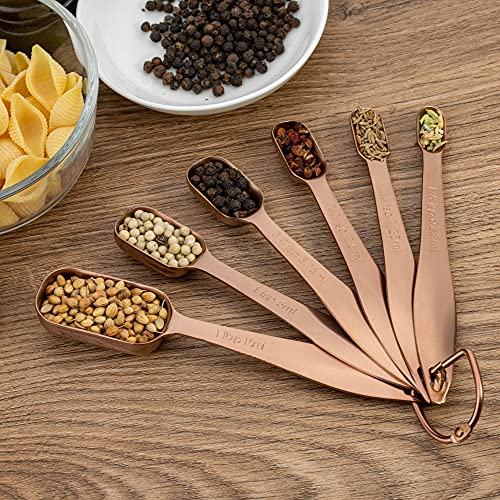 Image of 6-Piece 18 /8 Stainless Steel Measuring Spoons Set, Rose Gold