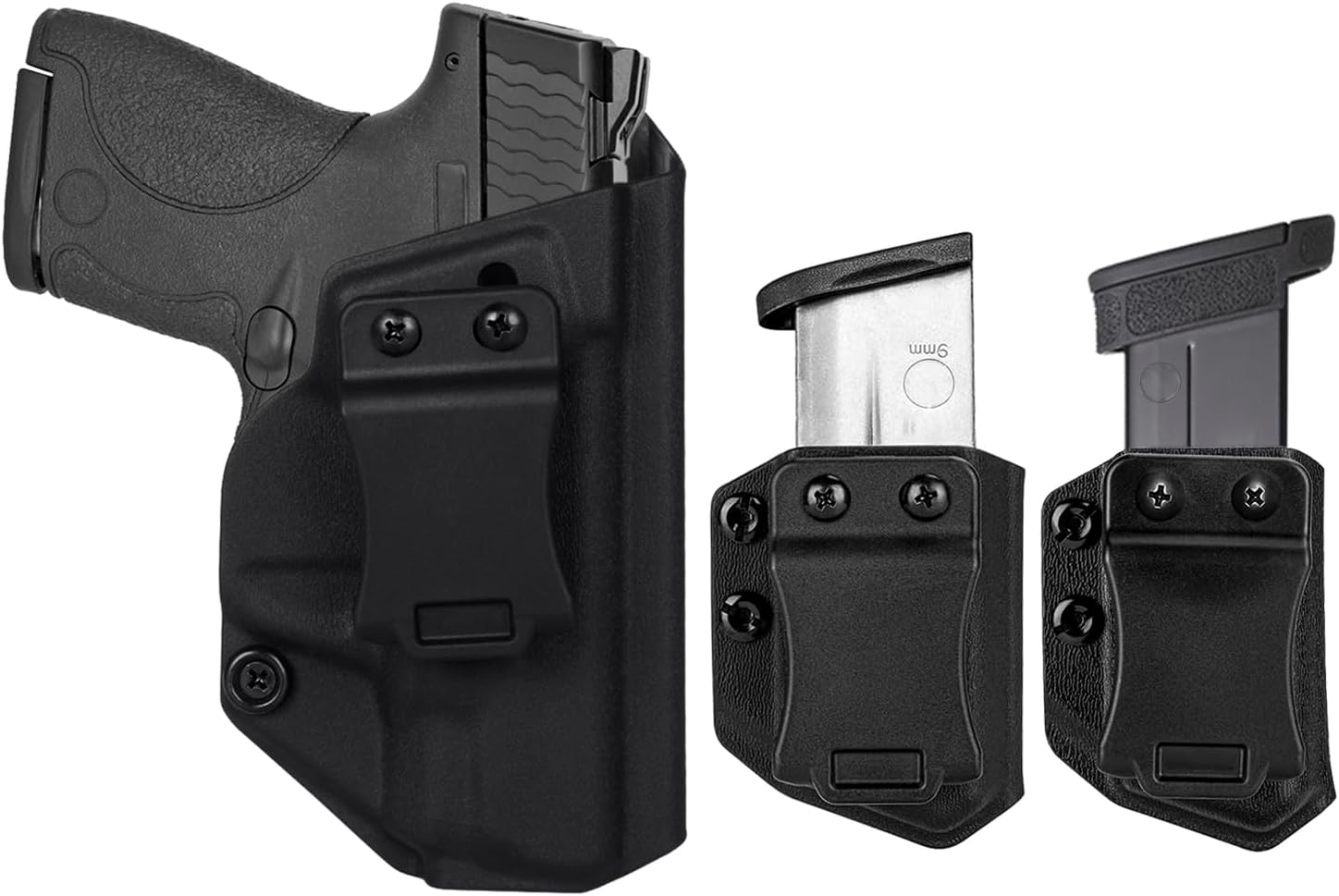 S&W M&P Shield/Shield Plus M2.0 IWB Holster Right Hand Fits S&W M&P Shield/Shield Plus M2.0 9mm/.40 3.1" Pistol Holster & Universal 9/.40 Double/Single Stack Mag Carrier Concealed Carry