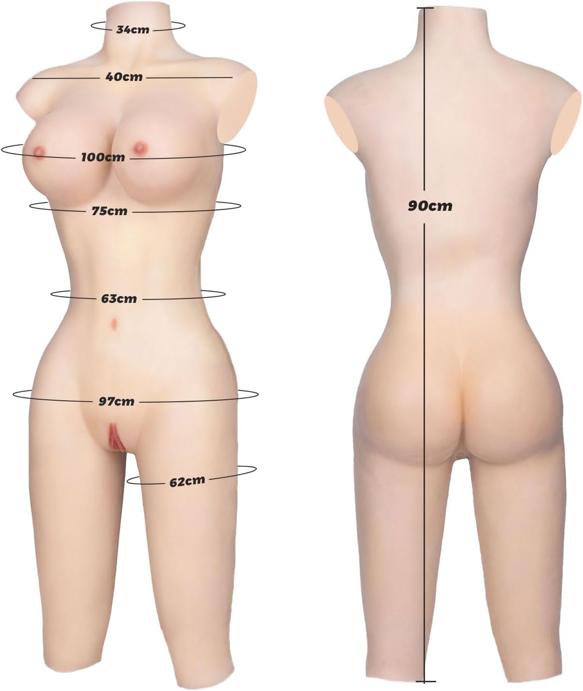 Silicone Bodysuit Thigh Length Silicone Bodysuit C-G Cup for Transgender Drag Queen Crossdressers Male to Female
