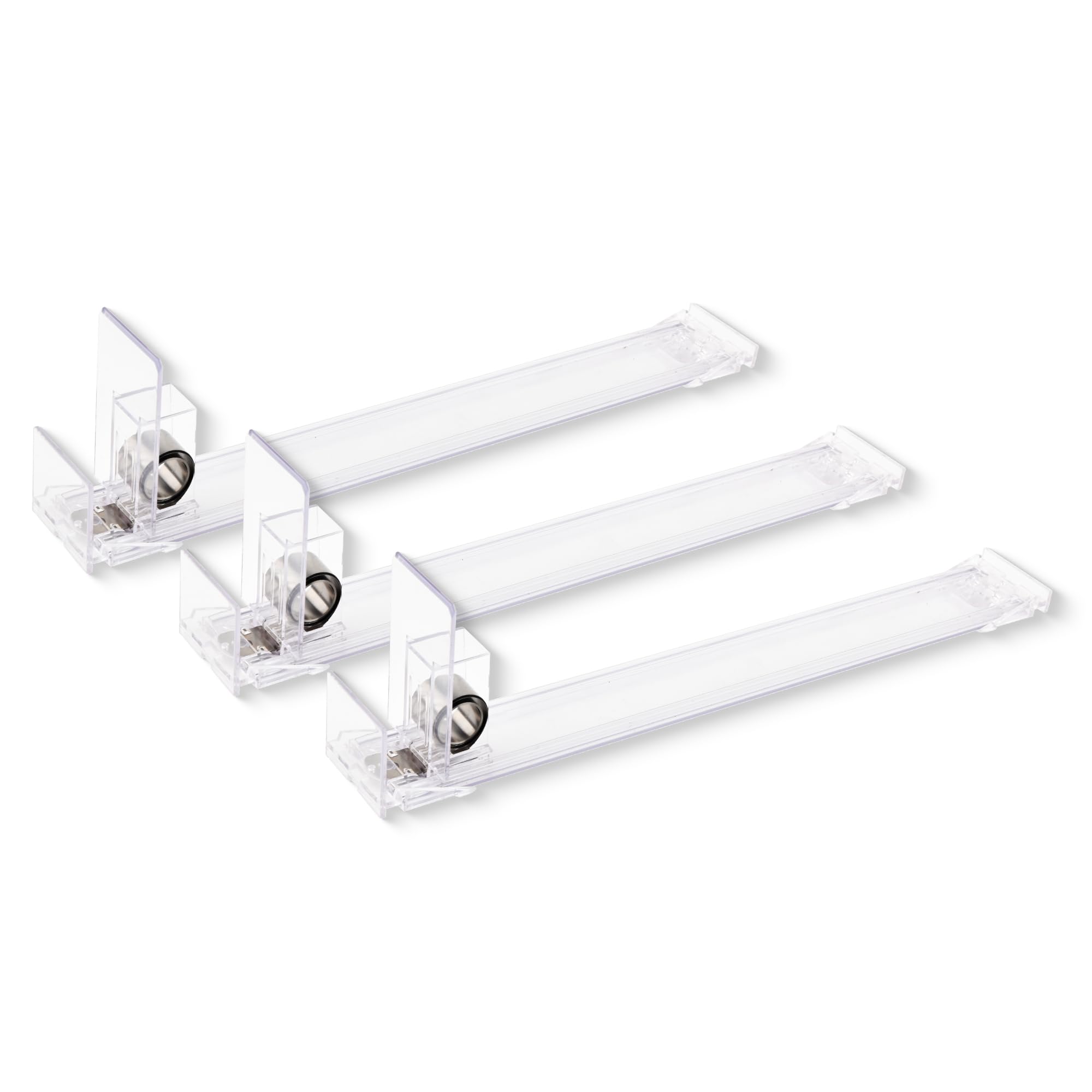 NEXTLEVEL FIT Shelf Pusher Accessory Pack of 3, 7N Spring Loaded Shelf Pusher for 15 in Gondola Shelf, Weight Capacity up to 13 to 18 oz