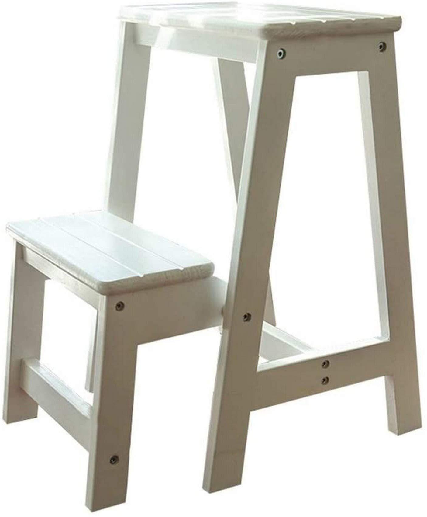 Escalera de madera maciza de 2 escalones para ganar altura y espacio en casa 1